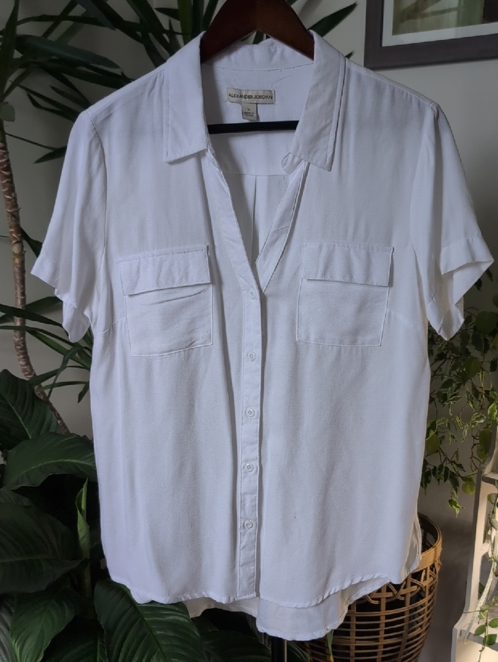 White Short Sleeve Button Down